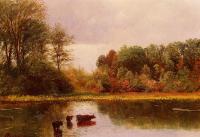 Bierstadt, Albert - Cows Watering in a Landscape
